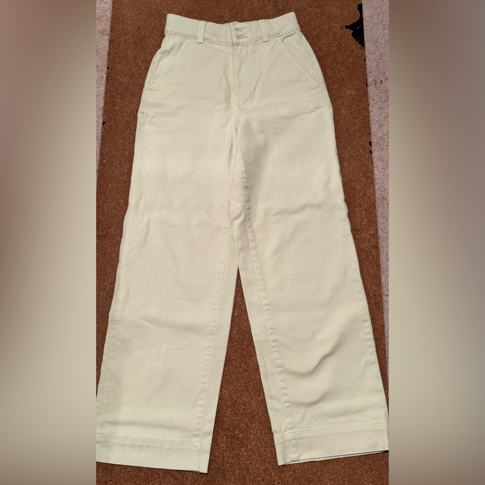 Everlane high rise wide leg pant. Size 0. Light green color.